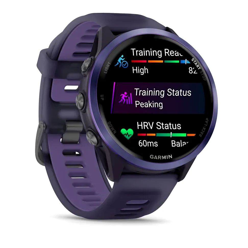 Garmin Forerunner 570, 47 мм, темно-серый, алюминиевый безель цвета индиго, пурпурный/индиго ремешок, фото 4 из 6