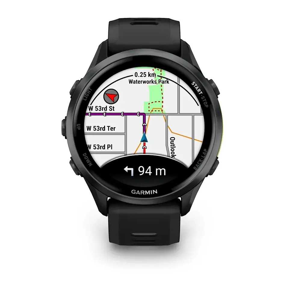 Garmin Forerunner 970, черные, темно-серый DLC титановый безель, с черно-серым ремешком, фото 3 из 7