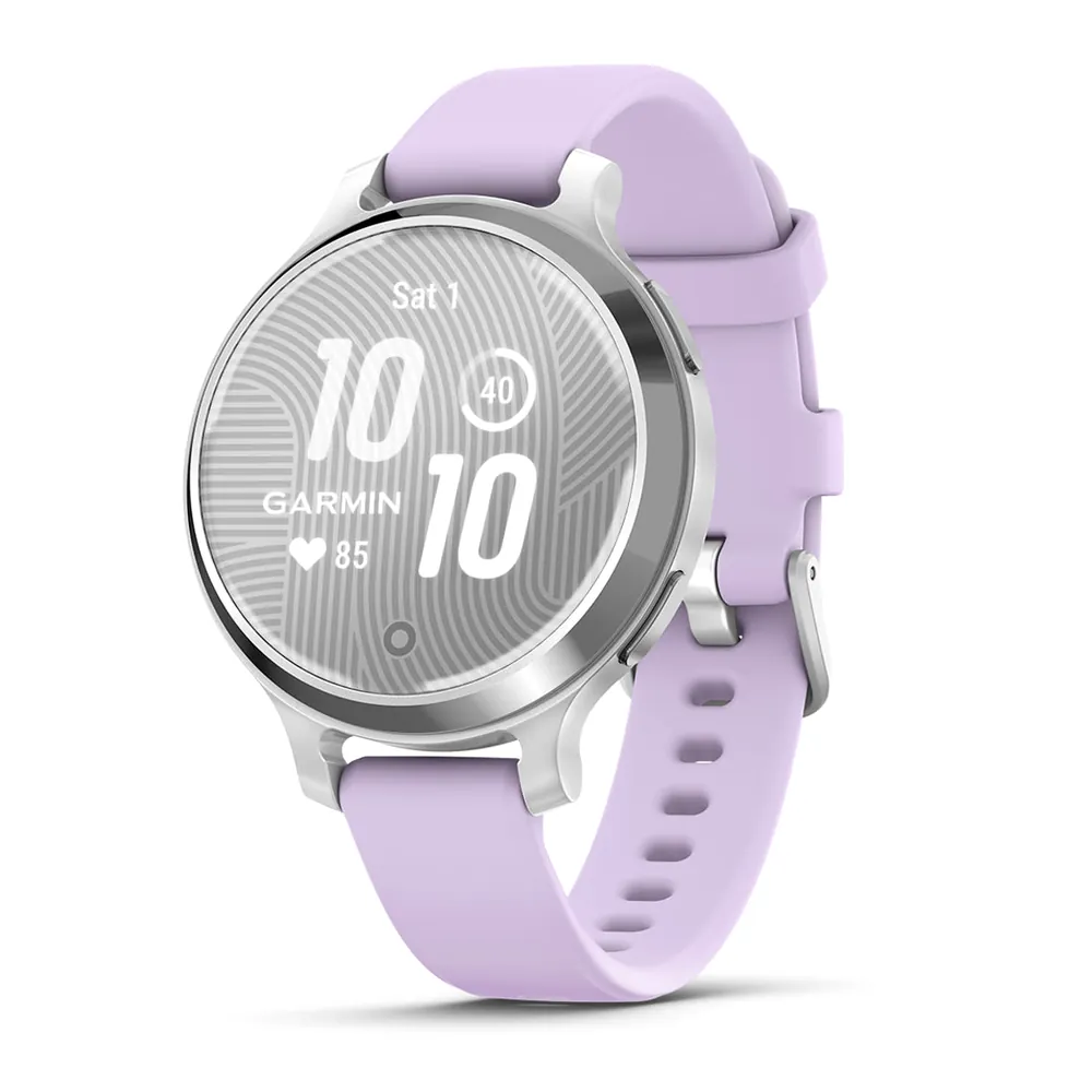 Garmin Lily 2 Active, С серебристым безелем, фиолетовый силиконовый ремешок, фото 1 из 6