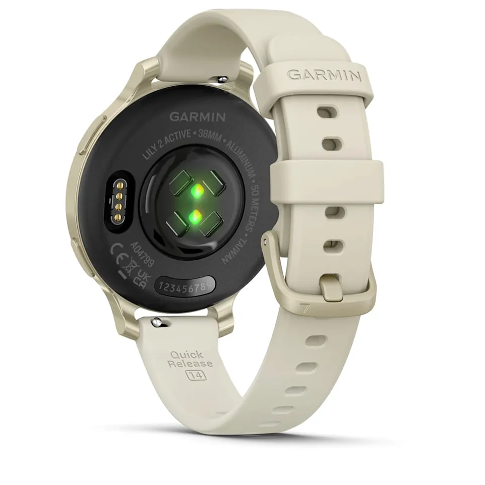 Garmin Lily 2 Active, С золотистым безелем, бежевый силиконовый ремешок, фото 3 из 6