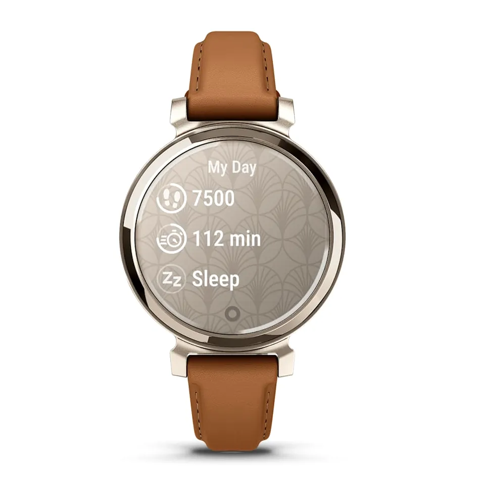 Garmin Lily 2 Classic, С безелем цвета кремовое золото, коричневый кожаный ремешок, фото 2 из 6