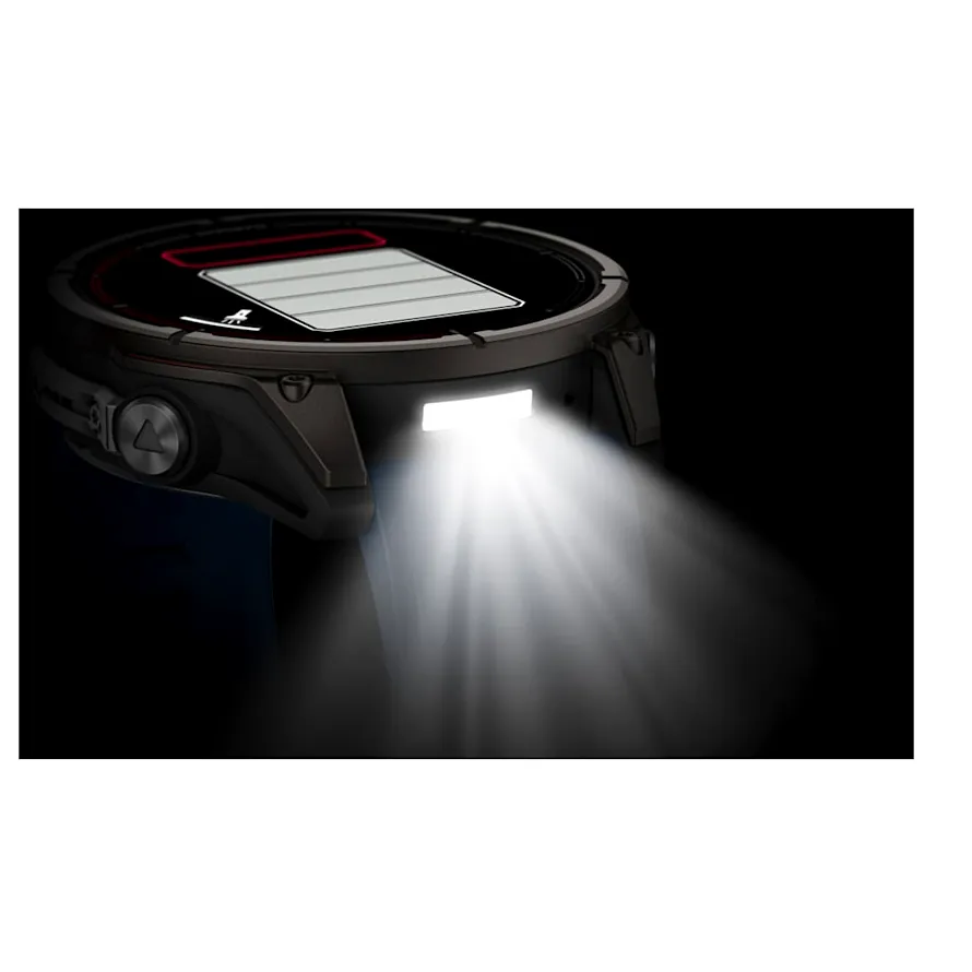 Garmin Quatix 8, 51 мм, AMOLED, Sapphire, Titanium, синий силиконовый ремешок, фото 5 из 7