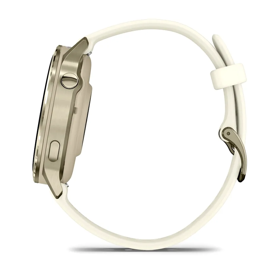 Garmin Venu 4, 41 мм, лунно-золотистый с силиконовым ремешком цвета слоновой кости, фото 2 из 6