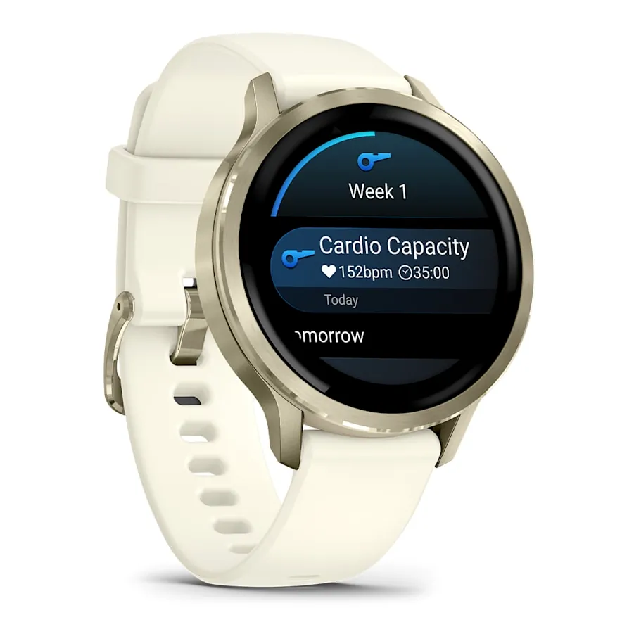 Garmin Venu 4, 41 мм, лунно-золотистый с силиконовым ремешком цвета слоновой кости, фото 5 из 6