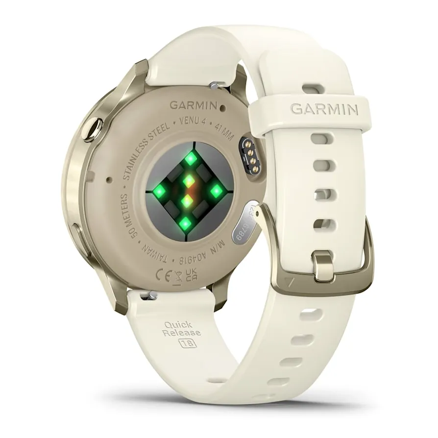 Garmin Venu 4, 41 мм, лунно-золотистый с силиконовым ремешком цвета слоновой кости, фото 6 из 6