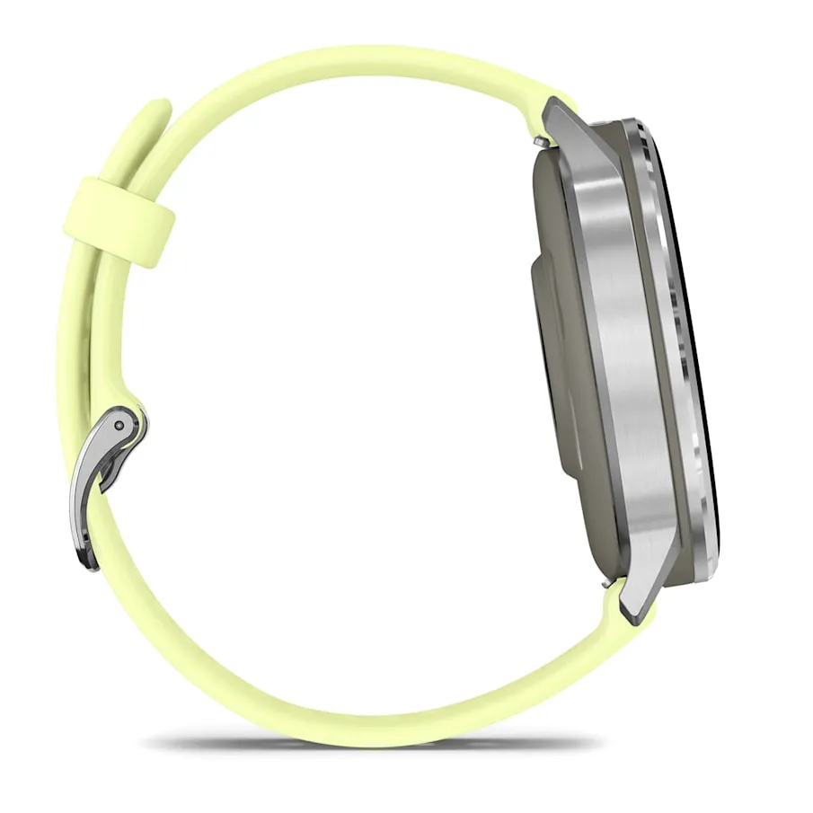 Garmin Venu 4, 45 мм, серебристый с лимонным ремешком, фото 3 из 6