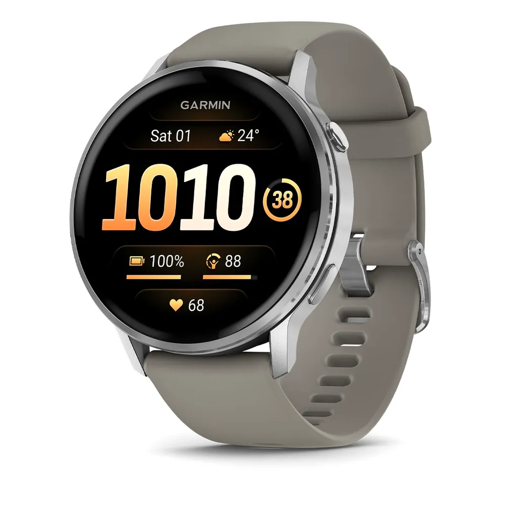 Garmin Venu 4, 45 мм, серебристый с серым ремешком, фото 1 из 6