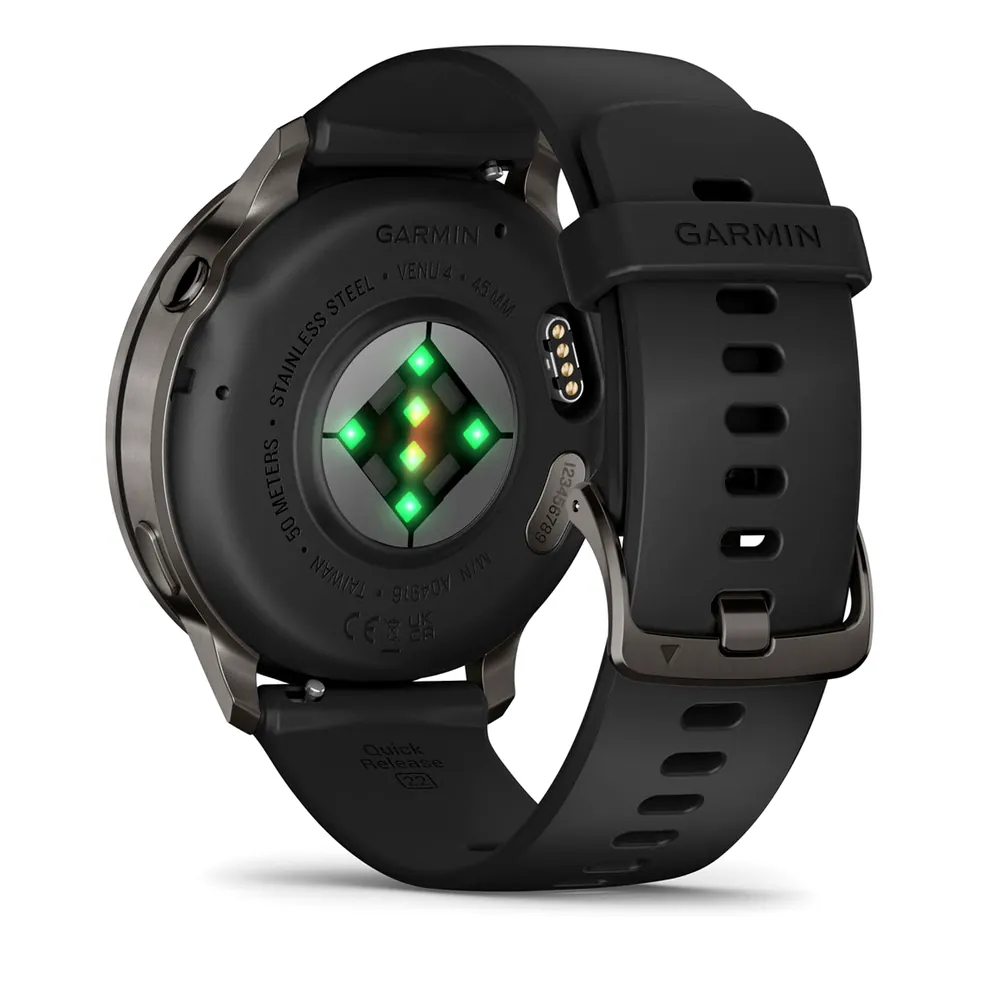 Garmin Venu 4, 45 мм, темно-серый с черным ремешком, фото 3 из 6