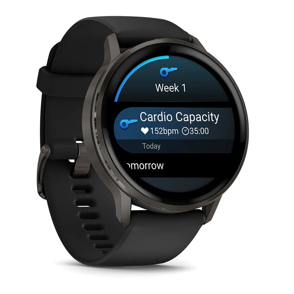 Garmin Venu 4, 45 мм, темно-серый с черным ремешком, фото 5 из 6