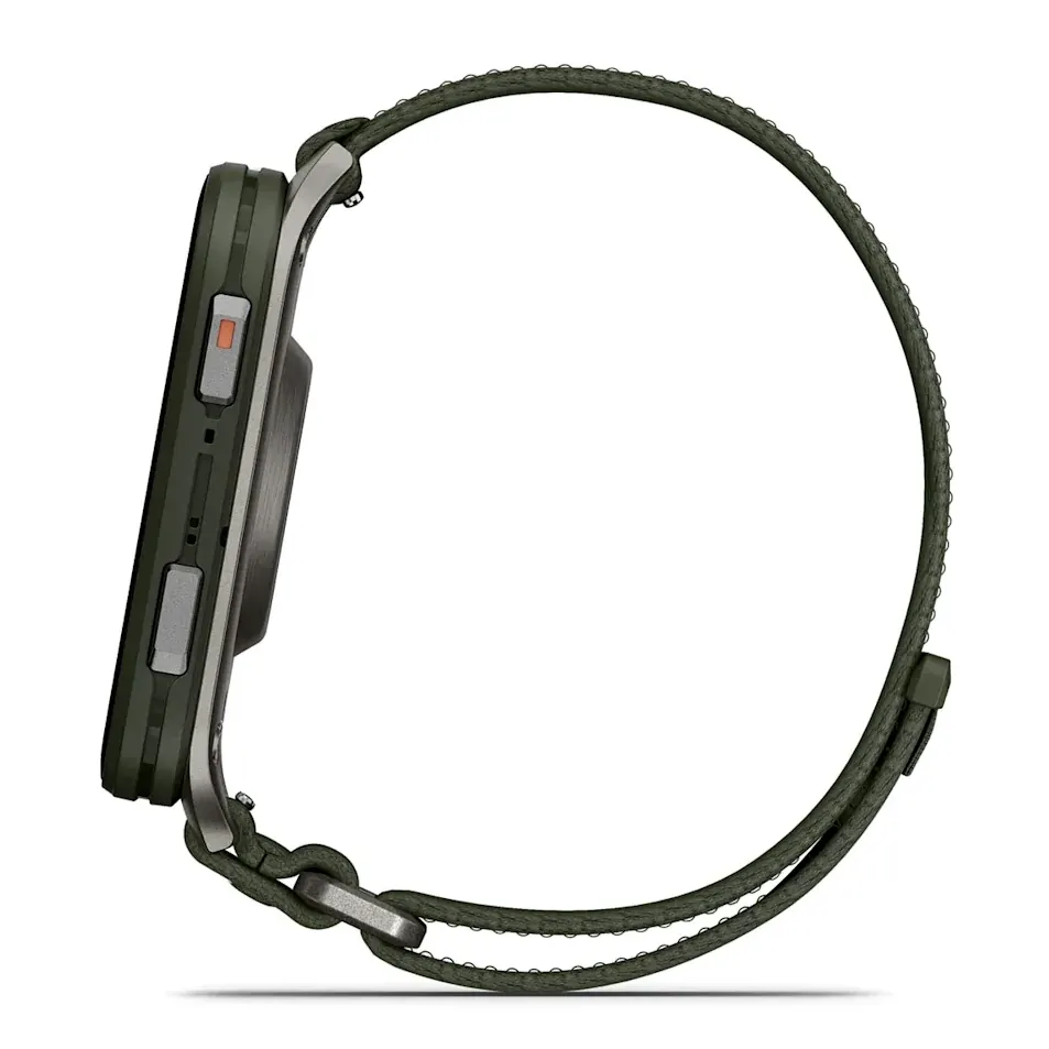Garmin Venu X1, цвета мха с серой титановой крышкой, нейлоновым ремешком ComfortFit цвета мха, фото 5 из 7