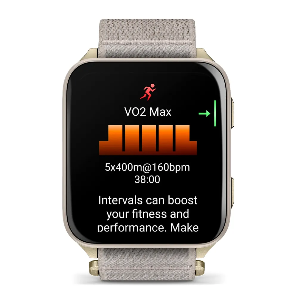 Garmin Venu X1, золотистые с титановой крышкой, серым нейлоновым ремешком, фото 4 из 7