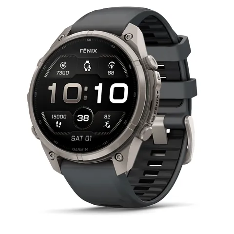 Garmin Fenix 9 Pro 47 мм, титановый, черный силиконовый ремешок