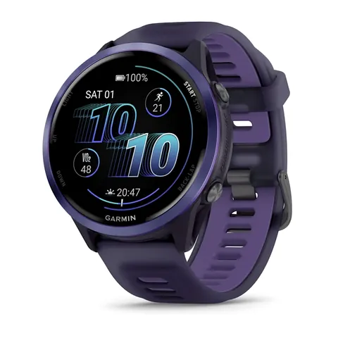Garmin Forerunner 570 47мм, темно-серый, алюминиевый безель цвета индиго, пурпурный/индиго ремешок