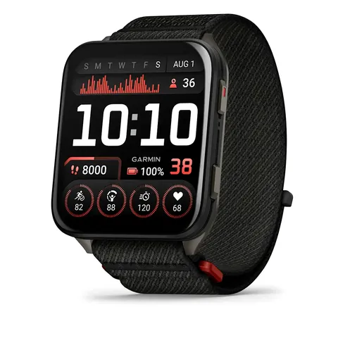 Garmin Venu X1 черные с серой титановой крышкой, черным нейлоновым ремешком ComfortFit